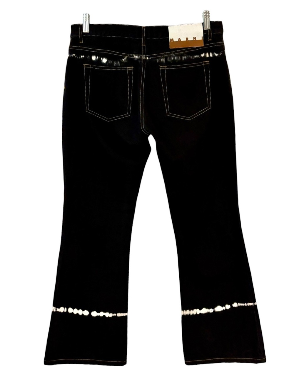 Marni Black Tie-Dye Garment-Dyed Bull Denim Flare Jeans IT 42 Italy - Picture 5 of 10
